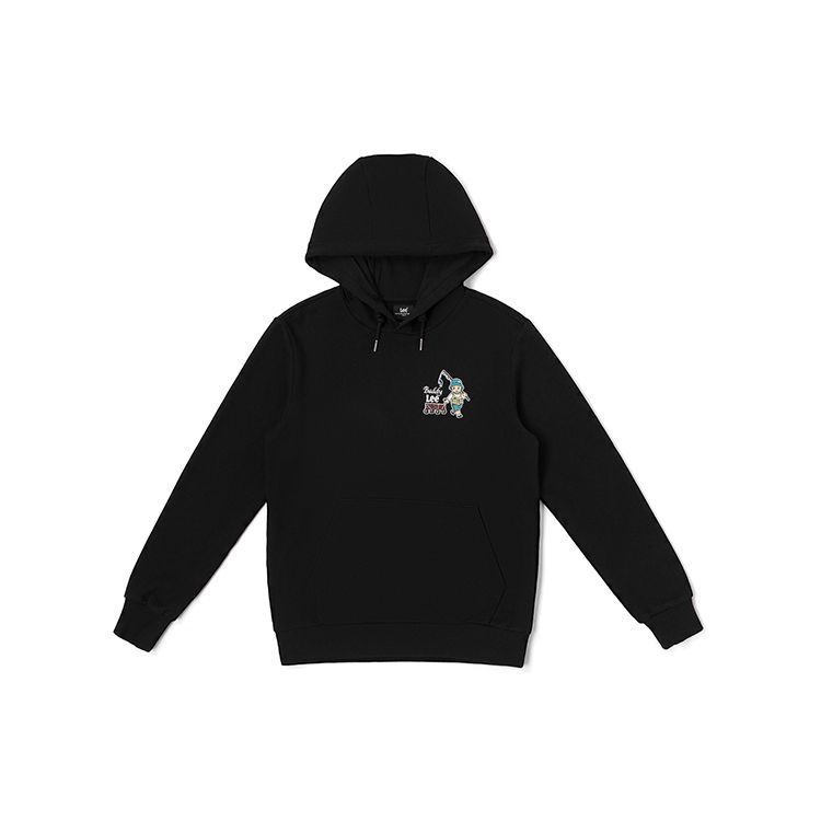 Buddy Lee Series Standard Version Hooded Long Sleeve Sweatshirt Unisex Sweatshirt Black LUT006235CRU00FK11000