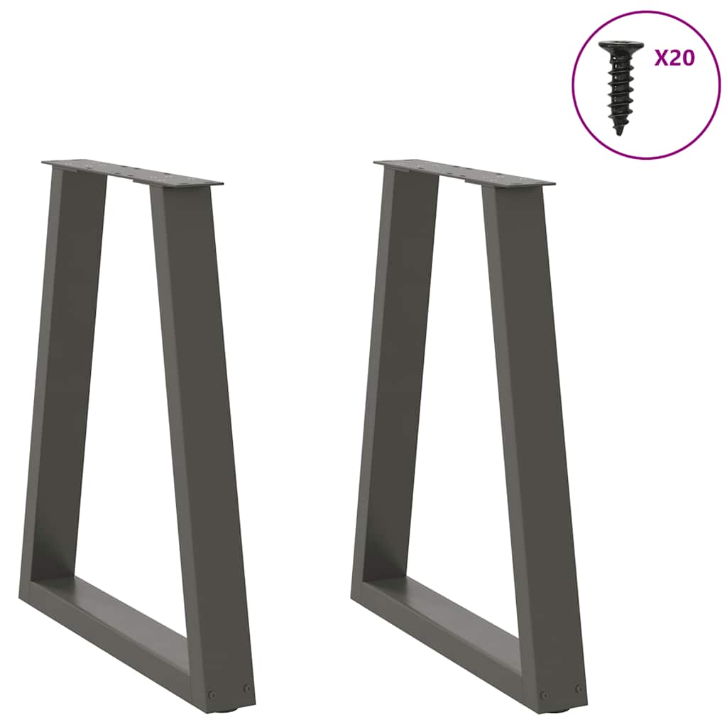 Vidaxl Nogi Do Stolika Kawowego, 2 Szt., Antracyt, 60X(72-73) Cm, Stal