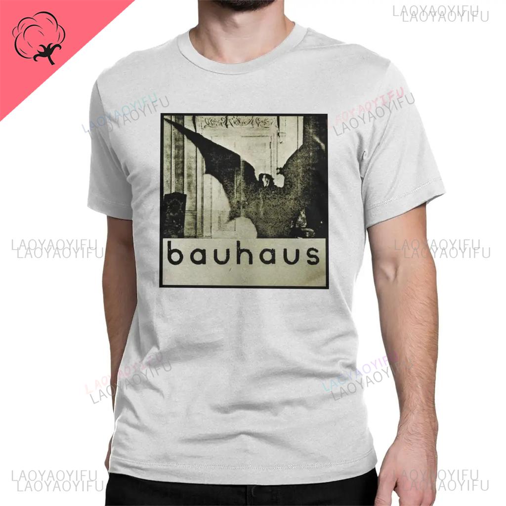 Bauhaus album cover band 4AD Gothic Rock Indie r Retro fashion trend Summer Mens and womens allpurpose shortsleeved Tshirt