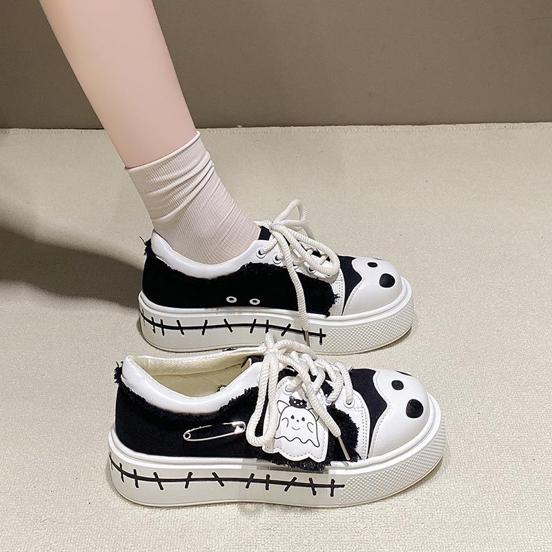 Panka stila Lolita, jauki, saldi, stilīgi platformas JK audekla apavi, skolniece, jauka, maiga meitene, Lolita vieni apavi