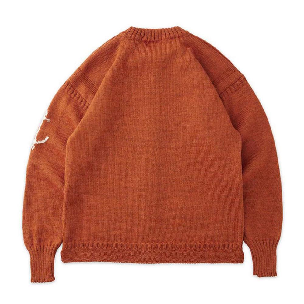 Guernsey Woollens Fischer Ganzkörper-Strickjacke - Gebranntes Orange