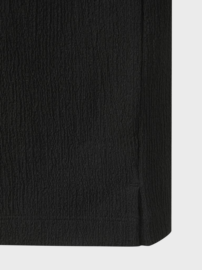 ZIOZIA Men'S Crease Round Short Sleeve T-Shirt_Black