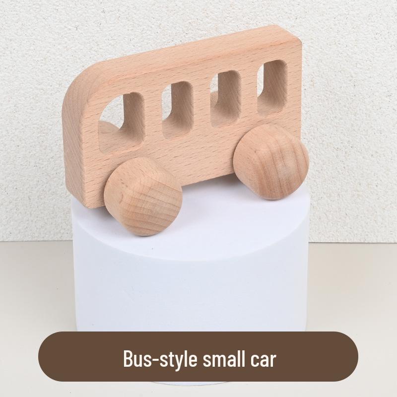 Beech Wood Toy Car - Original Inertia Push Car for Infants, Grasping Training, Solid Wood, Safe for Teething, Educational