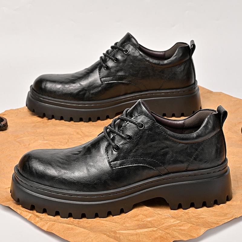 Plateau Herrenschuhe Sommer neu Business Casual Lederschuhe Herren Britische Lederschuhe vielseitig großer Kopf Herren Lederschuhe