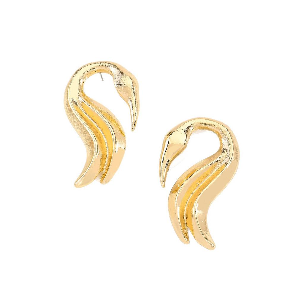 New Swan Shape Light Luxury Earrings Temperament Glossy Earrings Personality High Sense Fashion Stud Earrings