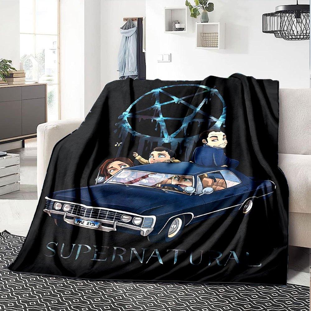 1pc Supernatural 7 Blanket Soft Warm Throw for Home, Office, Travel All Season Cozy Bedding Gift, Office Cozy AccessoryB