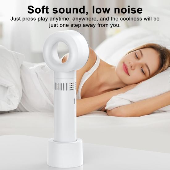 Bladeless Fan Digital Display High-speed Strong Airflow Low Noise Rechargeable Lightweight Portable Personal Cooling Fan