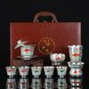 Luxury 999 Sterling Silver Hand-Carved Tea Set with Gilded Infuser, Hovering Lid, and Gaiwan for Gongfu Tea