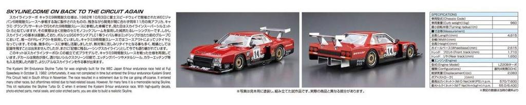 Aoshima Bunka Kyozai The Model Car Series 112 Nissan R30 Skyline Turbo Kyalami Endurance Race Specification 1982 Plastic Model Kit Co., Ltd. (AOSHIMA)