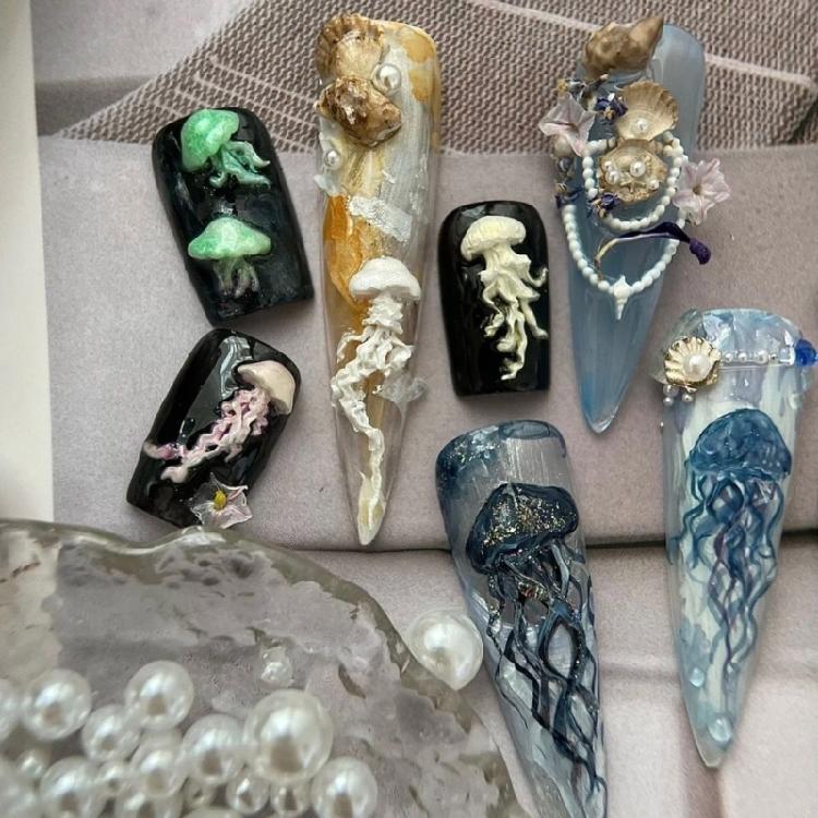 Ocean Series Detail Nail Art Mold Flexible Silicone Manicure Tool For DIY Design Quick Demolding Reusable Accessory