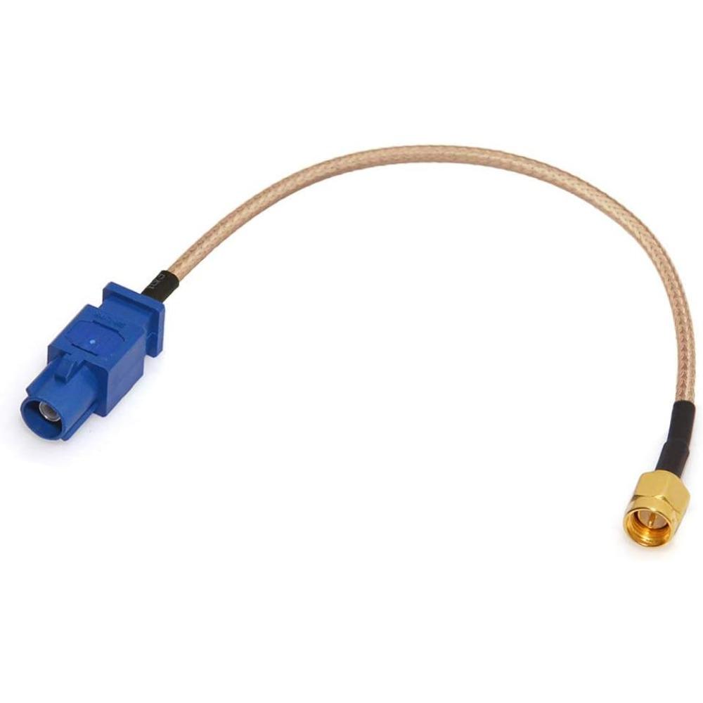 Vehicle Car GPS Antenna Adapter Cable SMA Male To Fakra C Male Blue Coaxial Pigtail Cable 15cm 6 Inch for Vehicle Truck SUV Car Stereo Head Unit