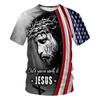 T-shirt Stampata con Croce di Gesù Cristo T-shirt da Uomo Classica Outdoor Casual a Maniche Corte Taglie Forti T-shirt Top Abbigliamento Donna