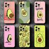 Niedliche, weiche Handyhülle mit Avocado-Motiv für iPhone 16, 16e, 17 Air, 15 Pro Max, 14 Plus, 13 Mini, 11, 12 und 7 – Schwarze Schutzhülle