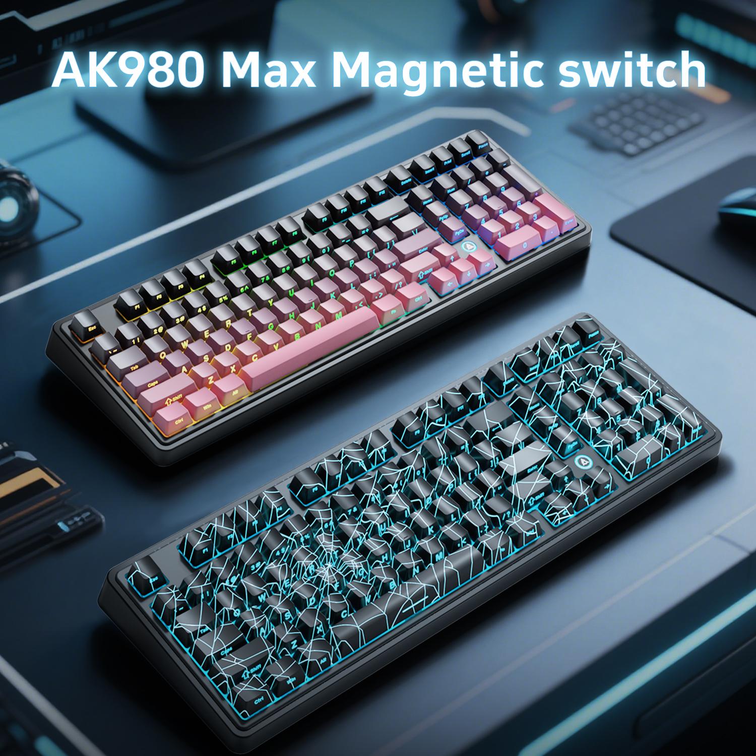 

AJAZZ AK980 MAX Gaming Keyboard Backlit RGB Wired Magnetic switch білий