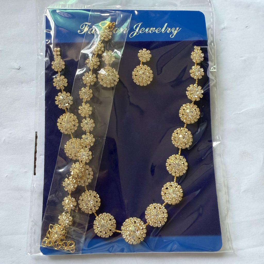 Royal Blue Bridal Jewelry Set: Elegant Necklace, Earrings & Bracelet for Weddings & Evening Dresses