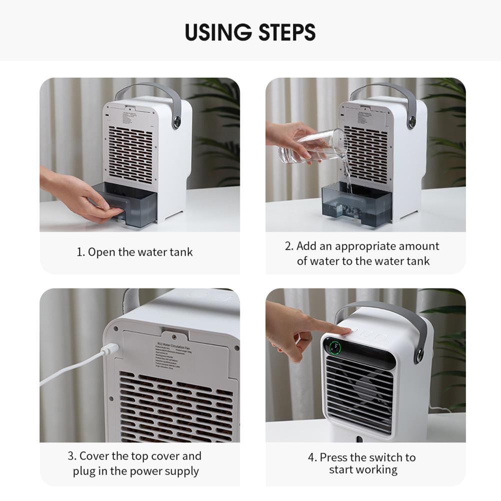 Water Circulation Cooling Fan 3 Speed Air Conditioner Fan Colling Fan Digital Display Cooler Fan for Bedroom Office