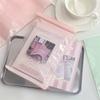 5Pcs INS Cute Macaron Color Transparent Window Roll-edge Storage Bag Kpop 3-inch Photocard Packing Pocket Girl Gift Package Bag