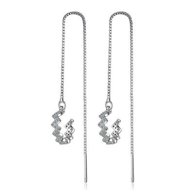 A Multi-wear Water Wave Fringed Ear Line Women's Semicircular Earclip Small Fresh Literary Zircon Earrings Earrings