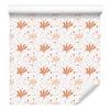 Wallpaper Small Flowers White and Cream for Living Room and Bedroom 50x1000