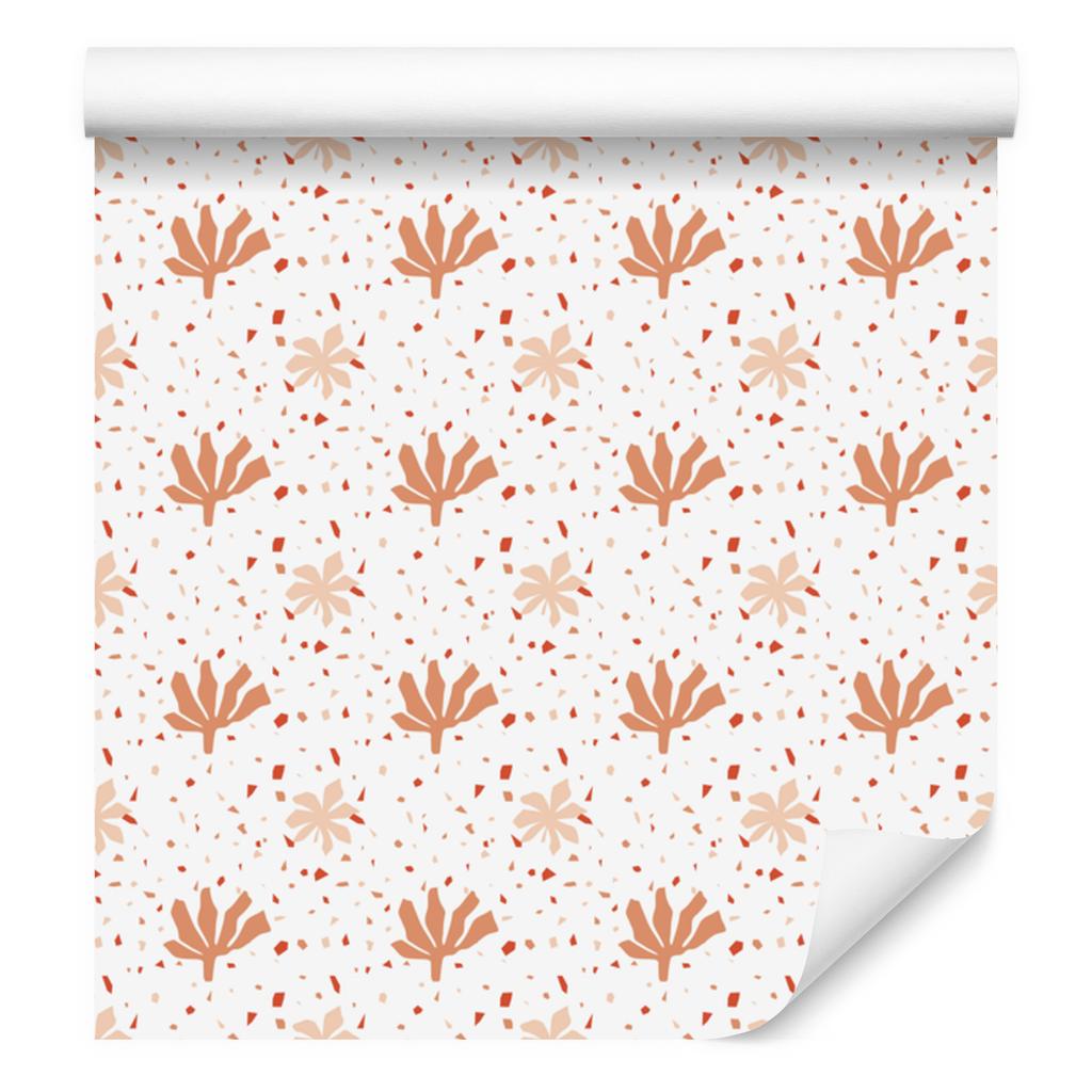 Wallpaper Small Flowers White and Cream for Living Room and Bedroom 50x1000