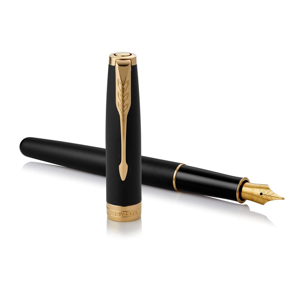 PARKER Sonnet Matte Black GT Fountain Pen, Fine Nib, F, 1950874AS, Dual-Use, Officially Imported, Approx. 146mm x 9mm