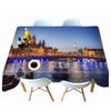 Tovaglia Harbour City Nightscape Antipolvere Ispessita Cotone Rettangolare Rotonda per Matrimonio Picnic Festa Decorazione