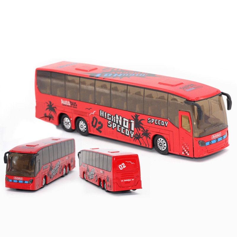 Exquisite 150 Diecast Metal Alloy Bus Toy For Kids With Openable Doors Music Light