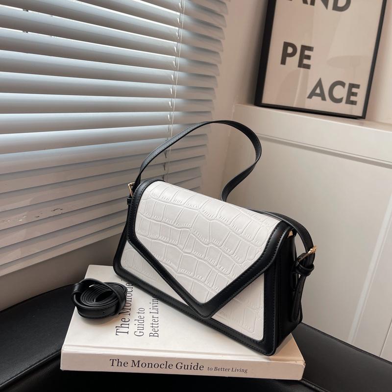 New Fashion Simple Niche Design Contrasting Color Flip Bag Versatile Shoulder Messenger Women's Bag