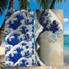De Grote Golf bij Kanagawa Hokusai Handdoek Sneldrogende Strandhanddoeken Zijn Geschikt Voor Zwembaden Kamperen Yoga En De Sportschool