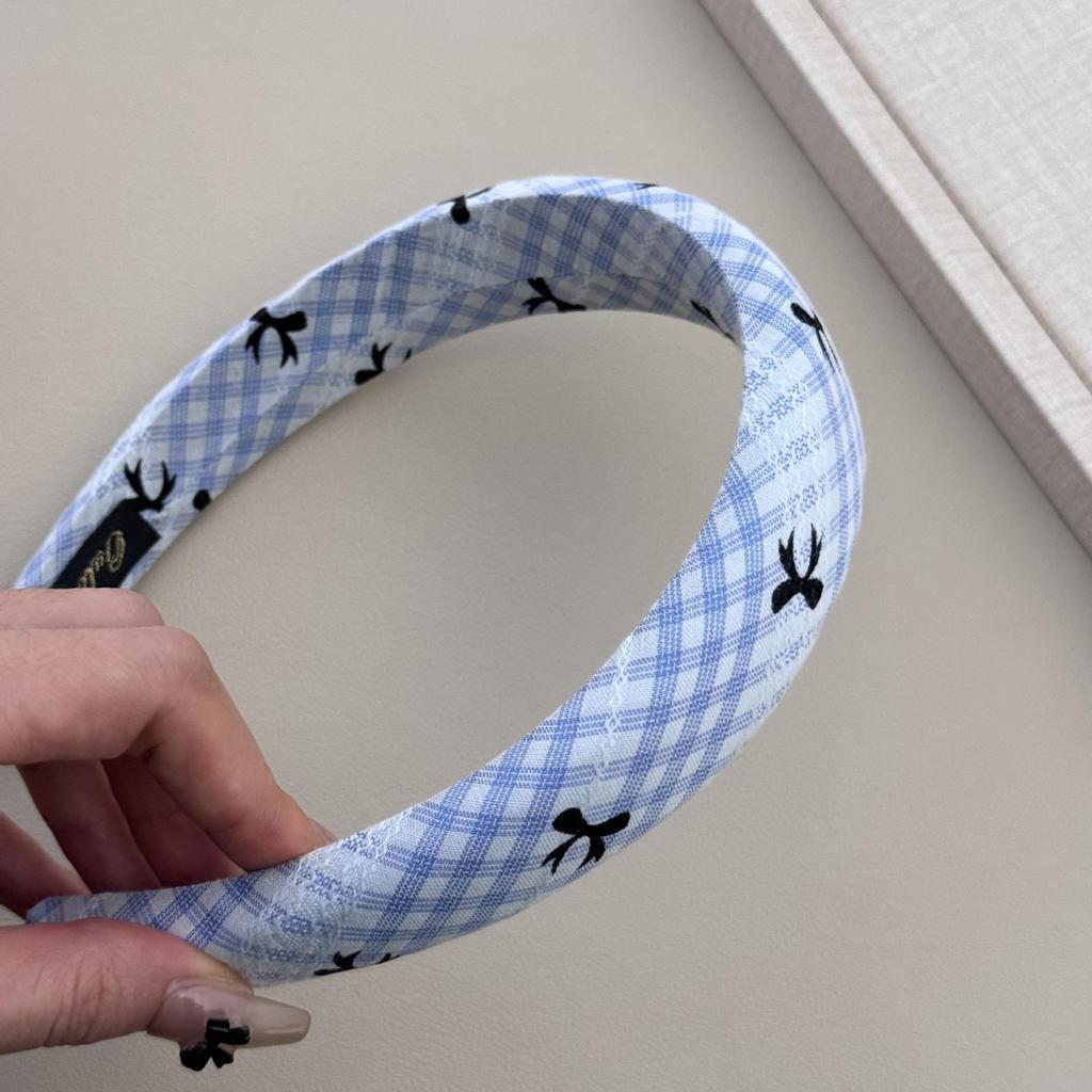 Advanced Plaid Bow Headband for Women - Fashionable Sponge Hair Accessory