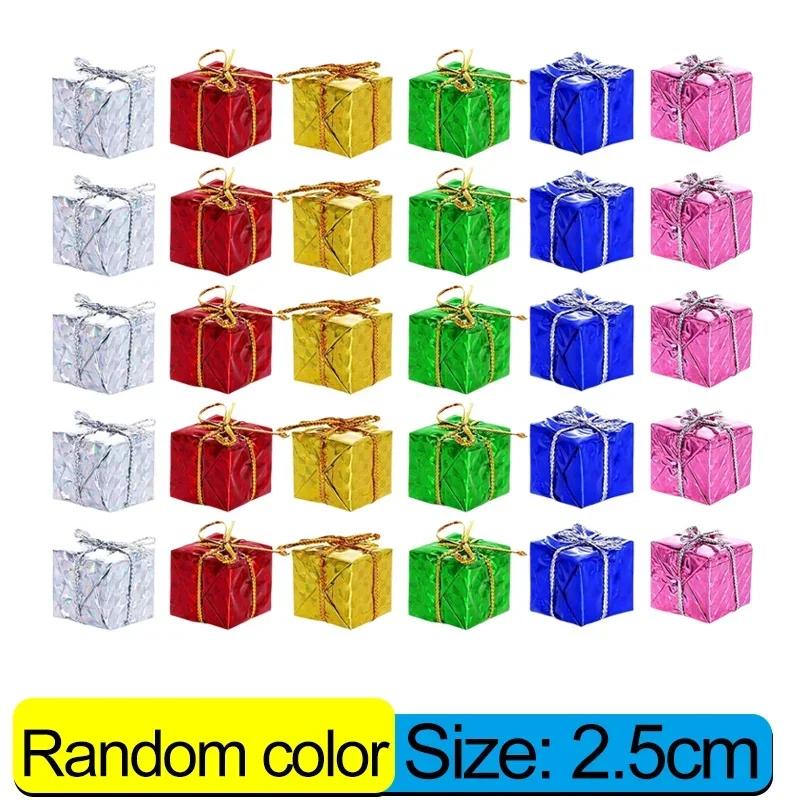 Wholesale Colorful Mini Gift Box Xmas Tree Hanging Pendants Square Foam Boxes Christmas New Year Party Ornaments Home Decoration