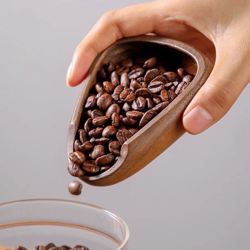 Wood Coffee Bean Tray Coffee Bean Weighting Tray Wood Measuring Tool Wood Coffee Bean Dispenser for Coffee Brewing