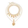 Salircon 4Pcs/Set Vintage Love Heart Bowknot Pendant Necklace for Women 2026 Trendy Punk Gold Color Metal Necklace Jewelry New