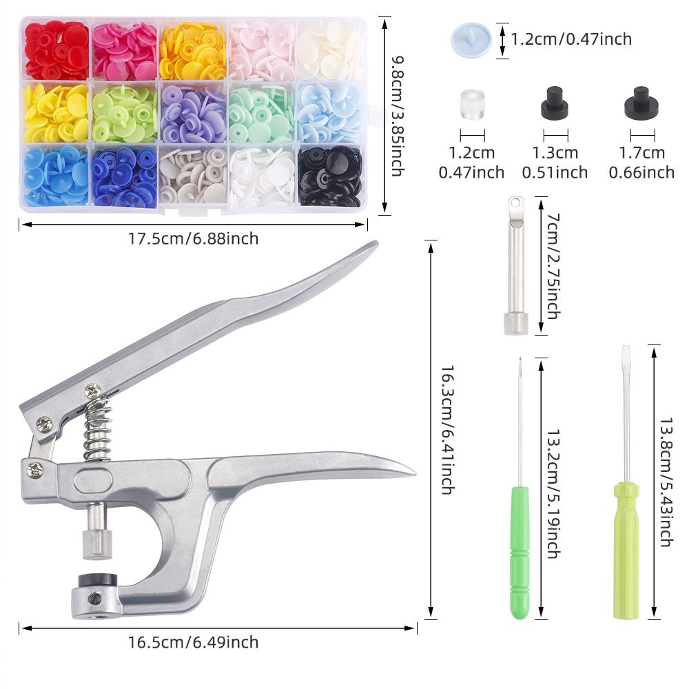 1set DIY Sewing Fastener Installation Pliers &Press Studs Snap Fasteners, Ideal for DIY  Making Clothing Jacket Bag Snap Buttons