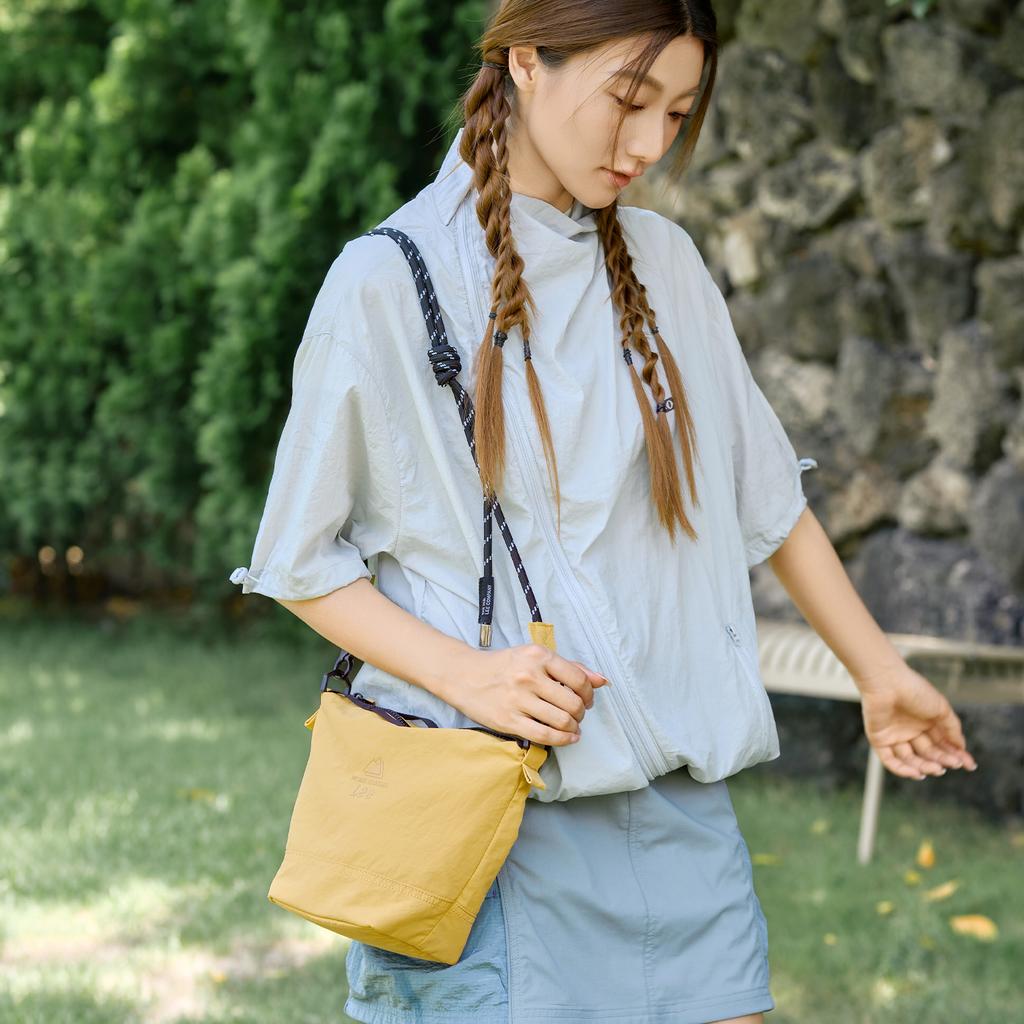 New Lee Fabric Shoulder Bag, Crossbody Bag Unisex Ginger Yellow/Light Gray Purple/Sage Green LE250617M