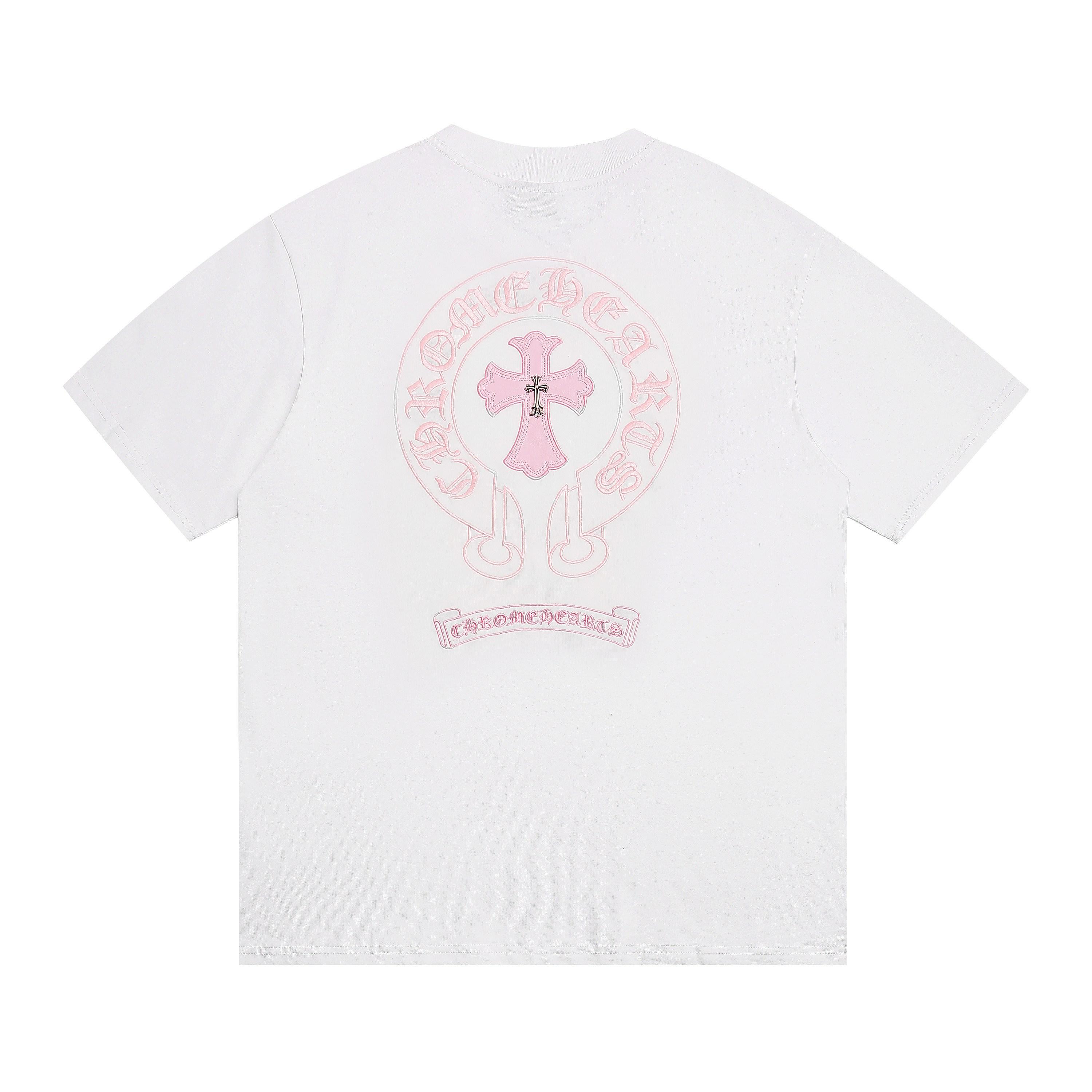 Chrome Hearts 1975  2025 Zomer Nieuw Hoge Kwaliteit Katoen Ronde Hals Losse Grote Maat Heren- en Dames T-shirt Koppel T-shirt S