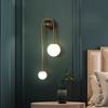 LED Bedroom Bedside Wall Light Lamp Glass Ball Gold Interior Lighting Sconce For Home Decor Living Room Corridor Luminaire