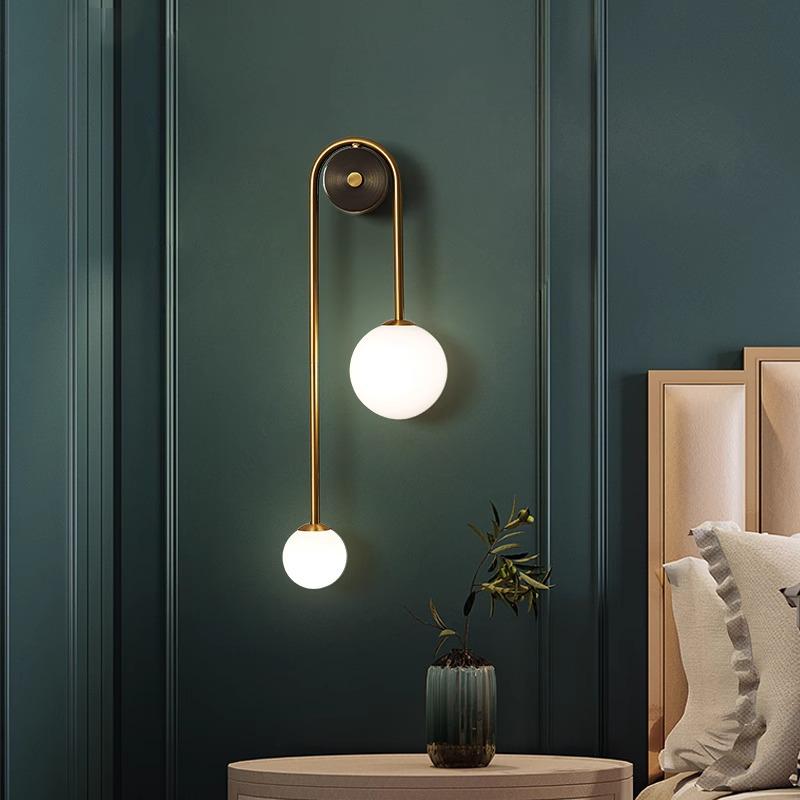 LED Bedroom Bedside Wall Light Lamp Glass Ball Gold Interior Lighting Sconce For Home Decor Living Room Corridor Luminaire