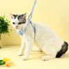 Pastel pet pet ribbon printed harness set, blue