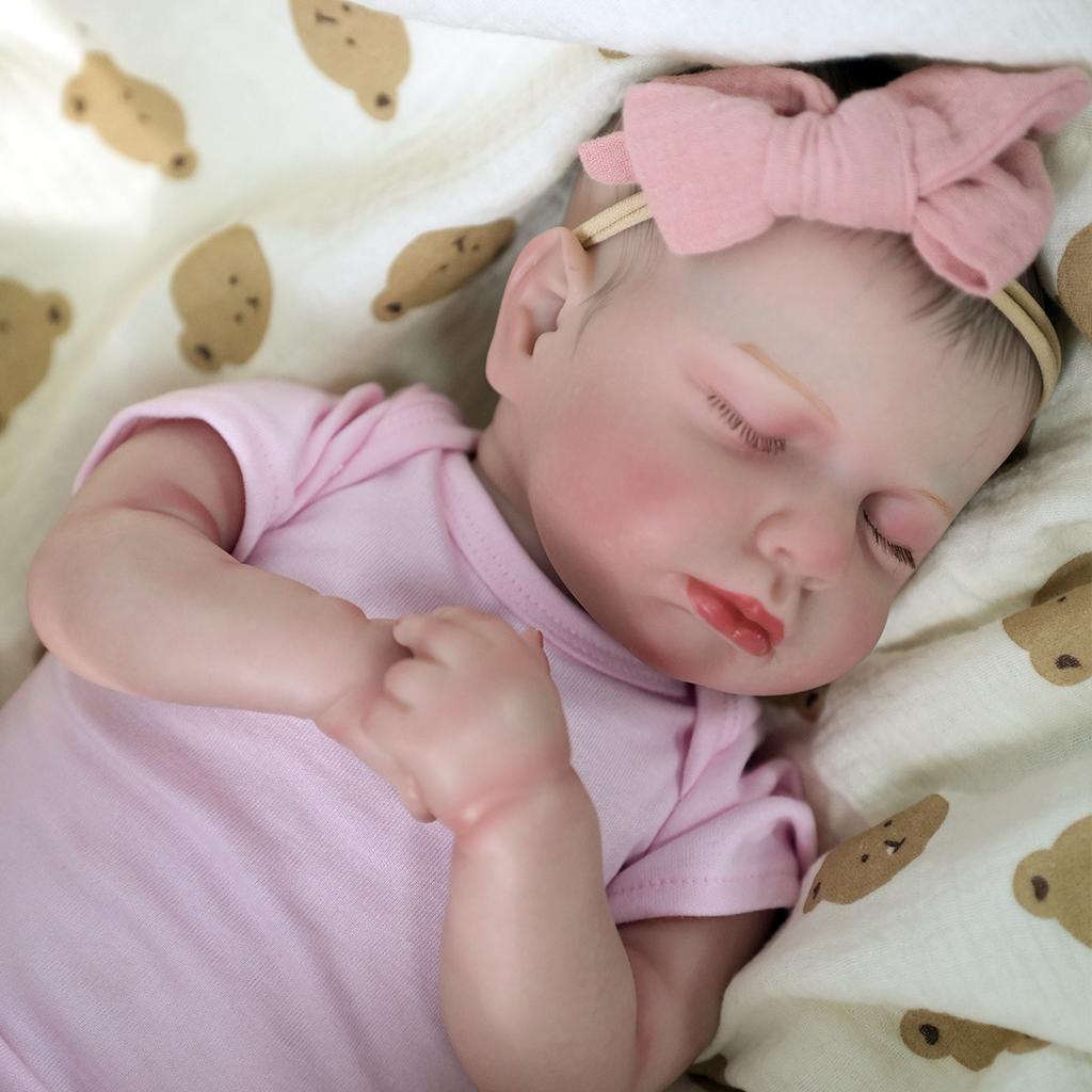 Realistic Reborn Baby Doll With Hand Drawn Features, Soft Fabric 3d Skin Tone, And Realistic Sleeping Posture, Exquisite Gift