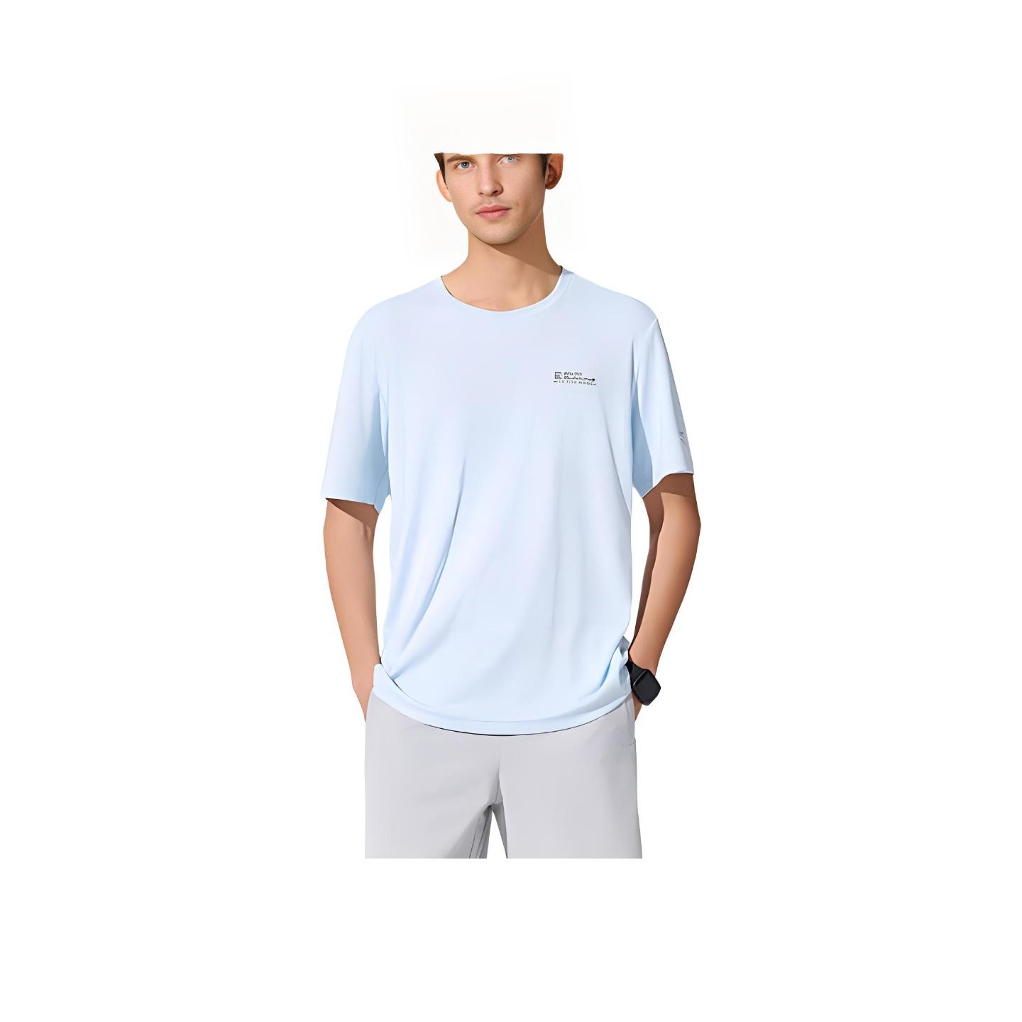 

Anta Running Series Sports Casual Simple Solid Color Round Neck Pullover Short Sleeve T-Shirt Men Tops Frost-Blue 952525110-2 S