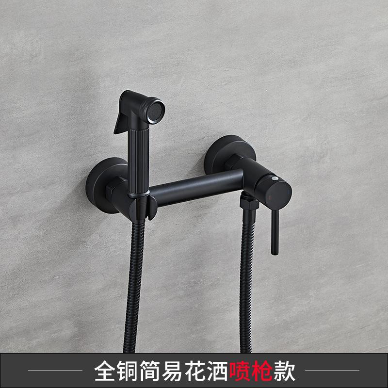 Chrome Black Brass Faucet Bidet Portable Sprayer Bathroom Toilet Bidet Hot Cold Mixer Water Valve Jet Set Hygienic Shower Gold