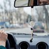 Ciondolo per auto con strass scintillanti in acciaio inossidabile con sfera di cristallo sintetico rifrangente per complimenti per interni glamour