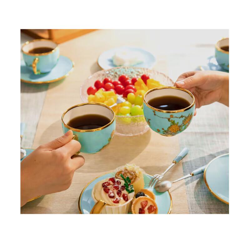 Yongfengyuan Madam Porcelain West Lake Blue 150ml Cup and Saucer Set