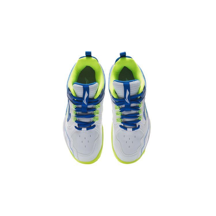 Li Ning Youth  Sound Wave Training Badminton Shoes Kids Shoes White Blue AYTR032-1