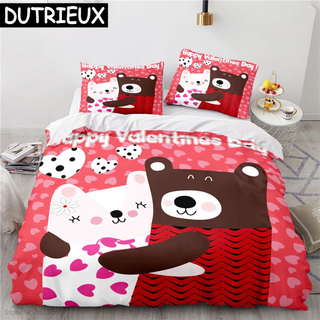 Nordic Cartoon Animal Printed Bedding Set Duvet Cover Children Bedclothes Duvet Cover Sets Pillowcase Twin Full Queen King Size
