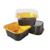 25Pcs 150ml Square Mini Cake Pans with Lids & Spoons Disposable Cupcake Cups Mini Bread Containers for Wedding Birthday Party
