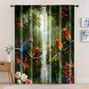 2pcs   Spring Summer Curtains Vibrant Macaws In the Rainforest Art Digital Print Drapes Durable Polyester Thermal Insulation   and
