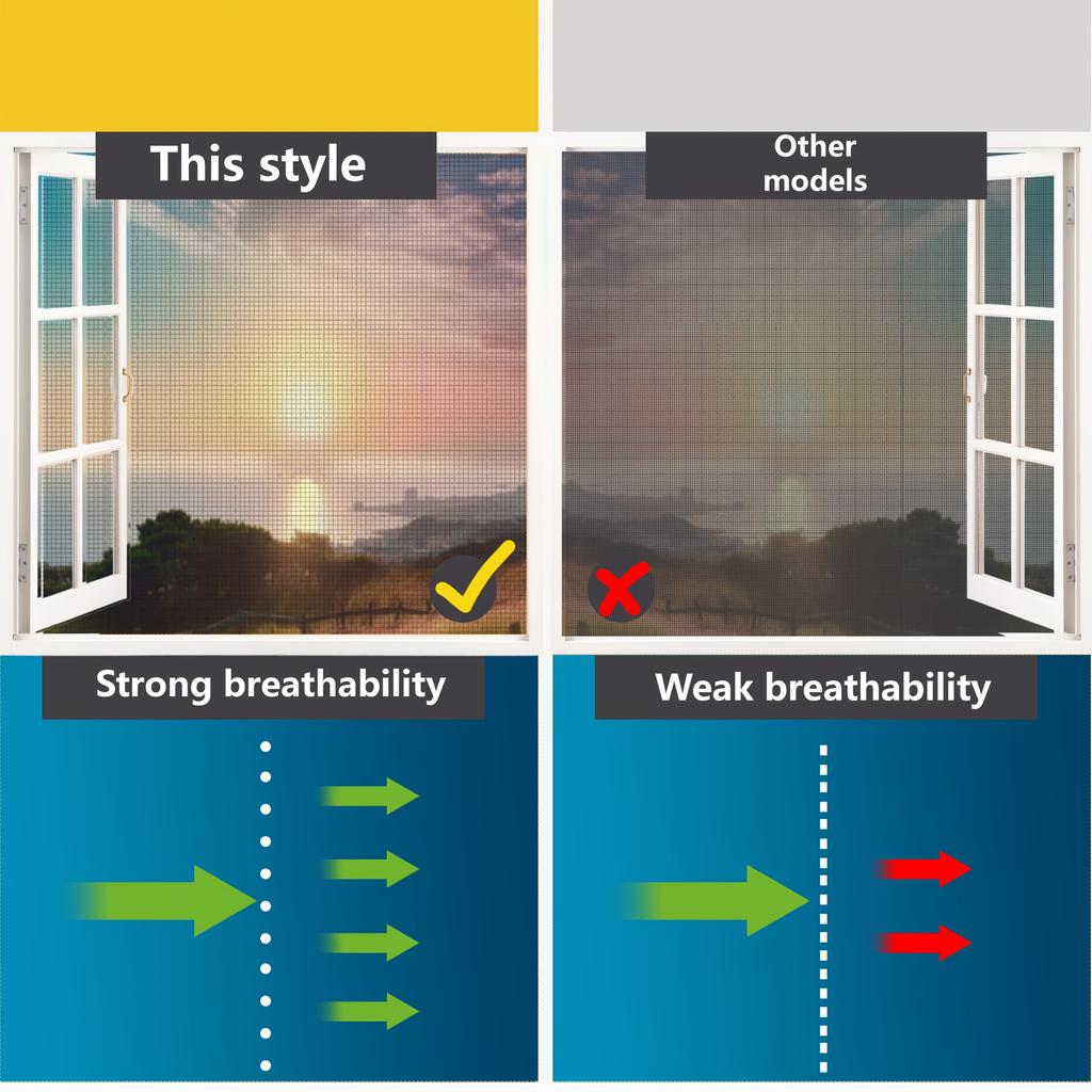 1pc Magnetic Window Screen, High Breathability Can Be Cut And Installed Without Punching, Mosquito Prevention Device