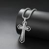 Cazador Clear Zircon Cross Pendant Necklace for Women Men Stainless Steel Couple Necklaces Jesus Christian Jewelry Gift 2026